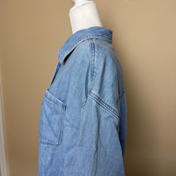 Aerie Denim Long Sleeve Oversized Shirt Size Medium - Picture 5 of 11